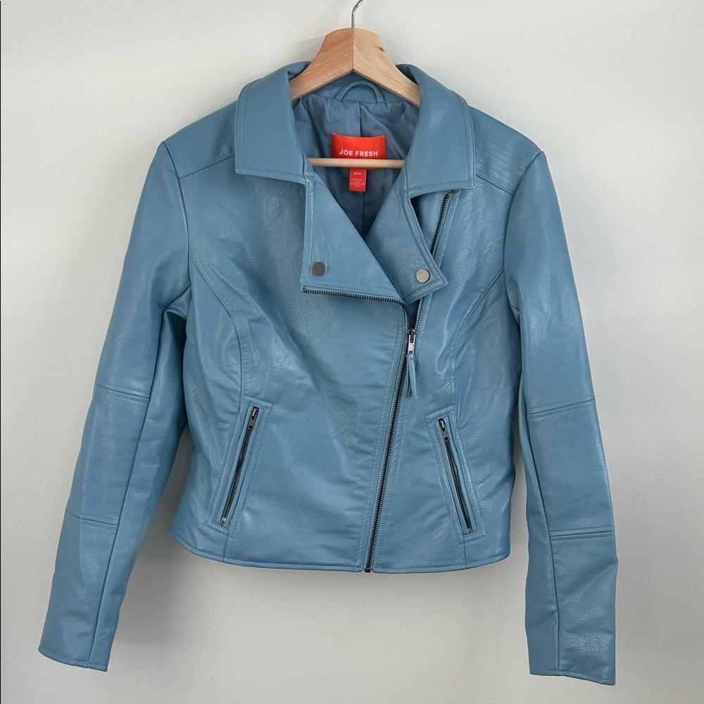 Joe Fresh Sky Blue pleather Jacket
